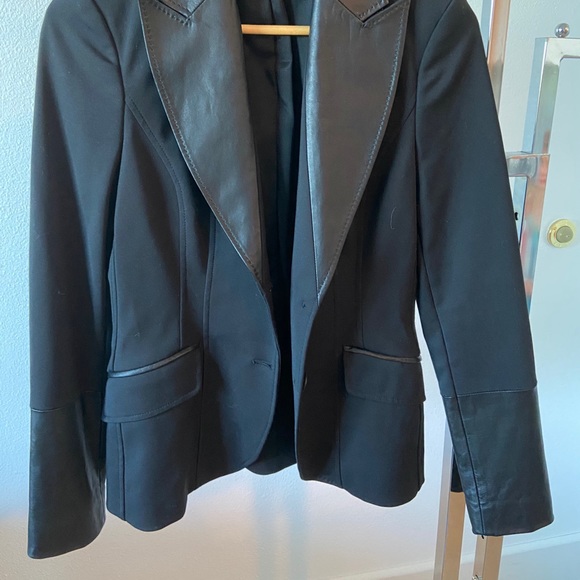 Flavio Castellani Blazer With Leather Lapels - Picture 4 of 5